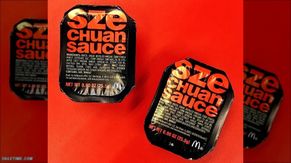Two packets of McDonald's Szechuan Sauce