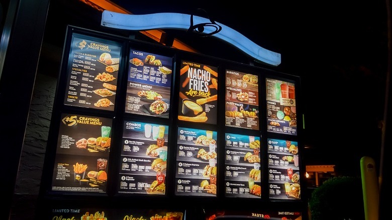 Taco Bell drive-thru menu
