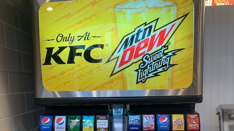 KFC soda fountain with Sweet Lightning