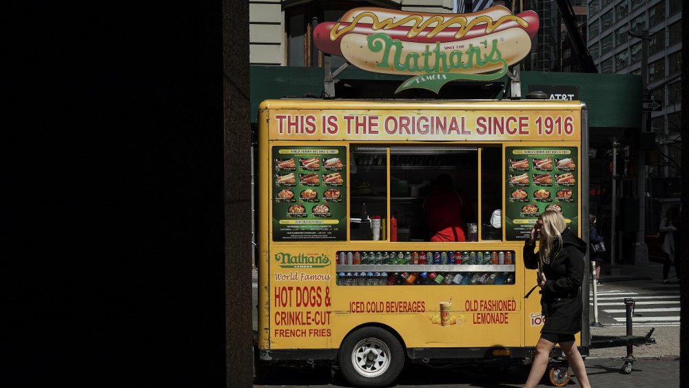 Nathan's Famous hot dogs stand