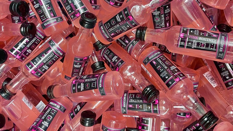 Pink Whitney lemonade vodka bottles