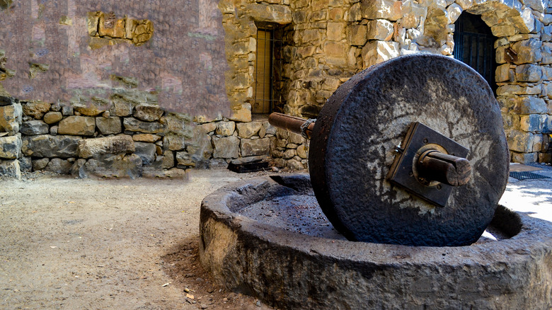 Ancient olive oil production machinery