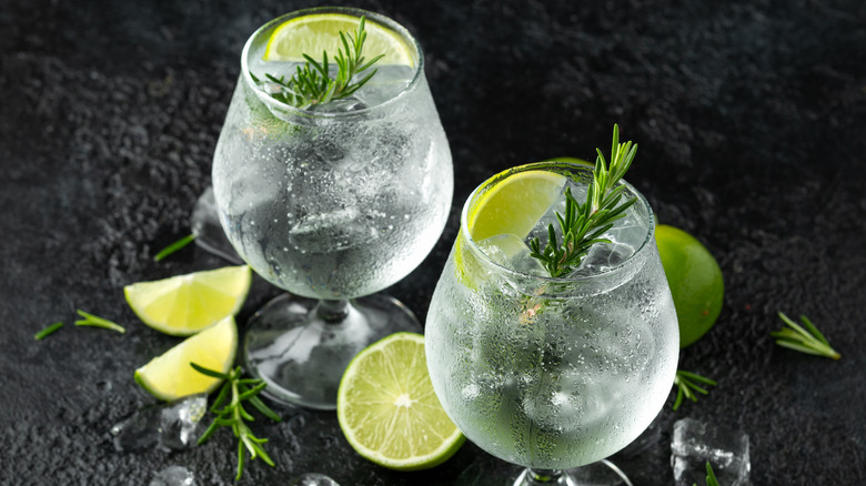 gin tonic rosemary lemon