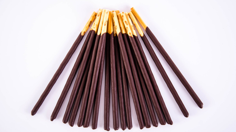 Pocky sticks on white background