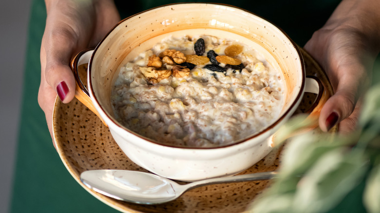 porridge bowl with nuts