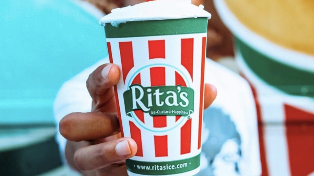 Cup of lemon flavor Rita's Italian Ice