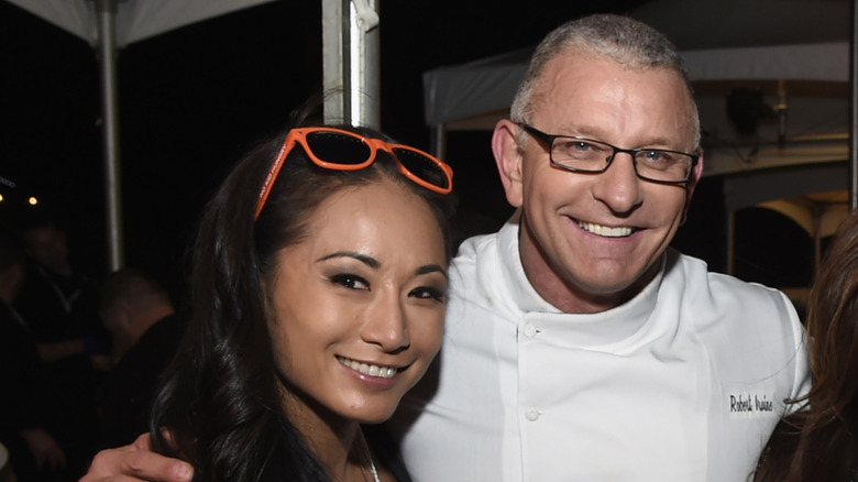 Gail Kim with husband, Robert, at an event.