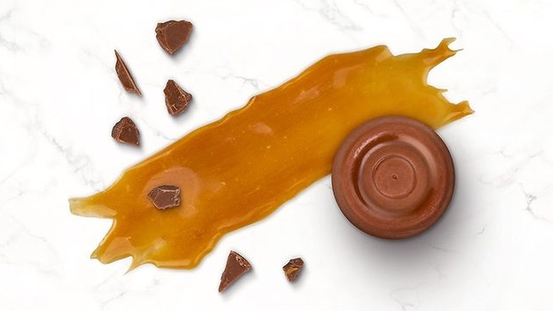 Rolo on marble with caramel smear