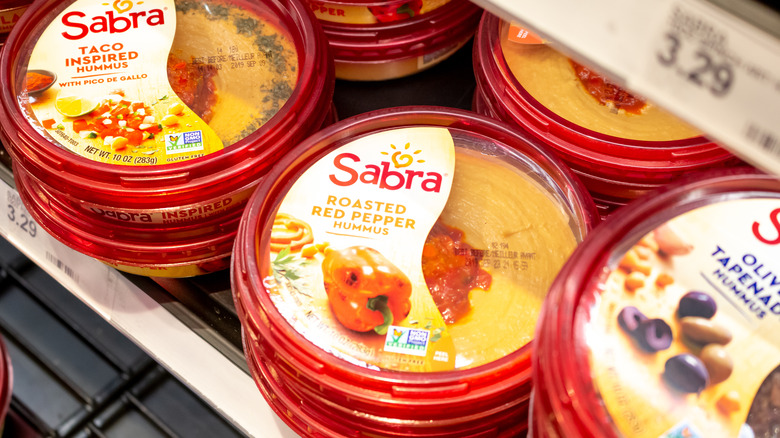 Sabra hummus in fridge section