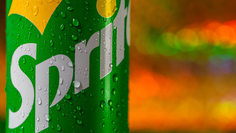 Closeup of Sprite can