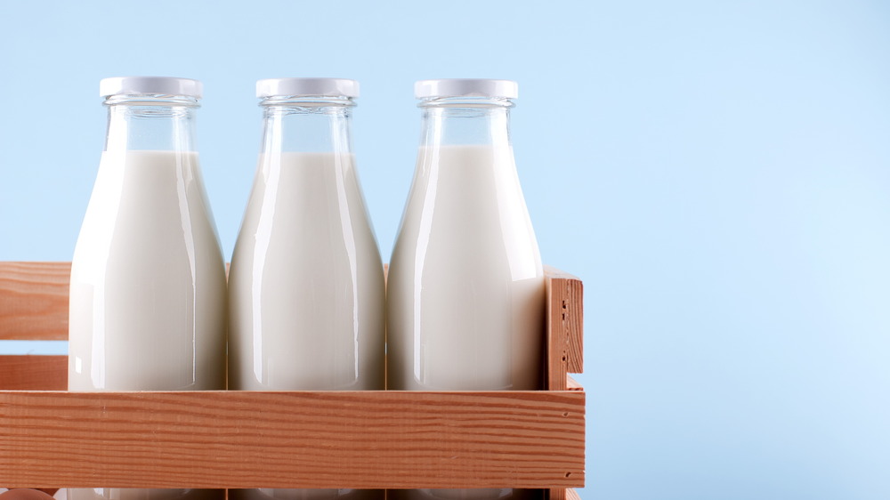 bottles of milk