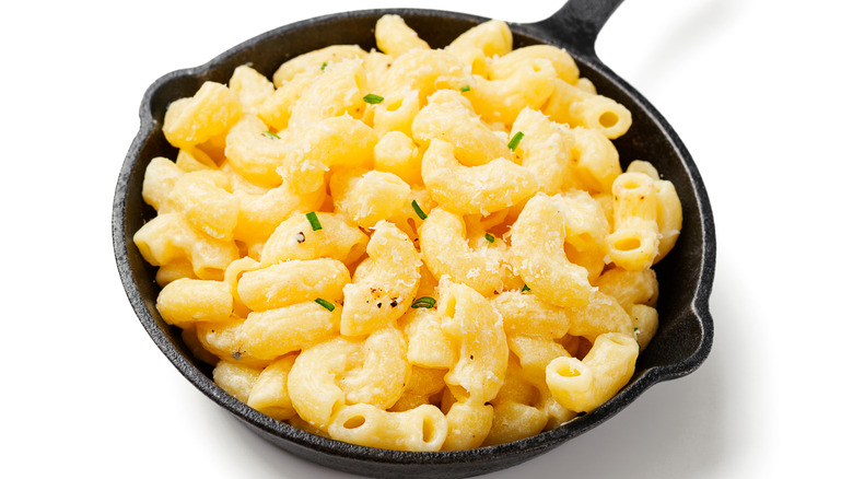 A bowl of classic mac and cheese.