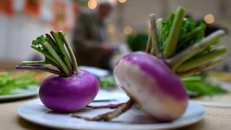 Turnips on plate