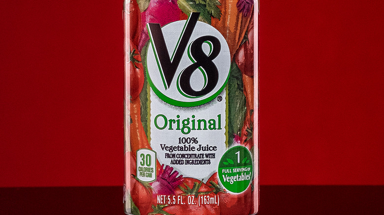 closeup of V8 original can