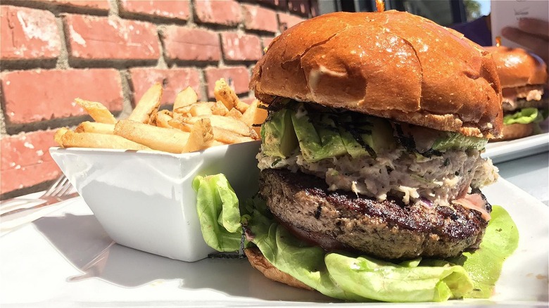 Burger with toppings
