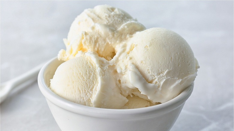 vanilla ice cream in a bowl