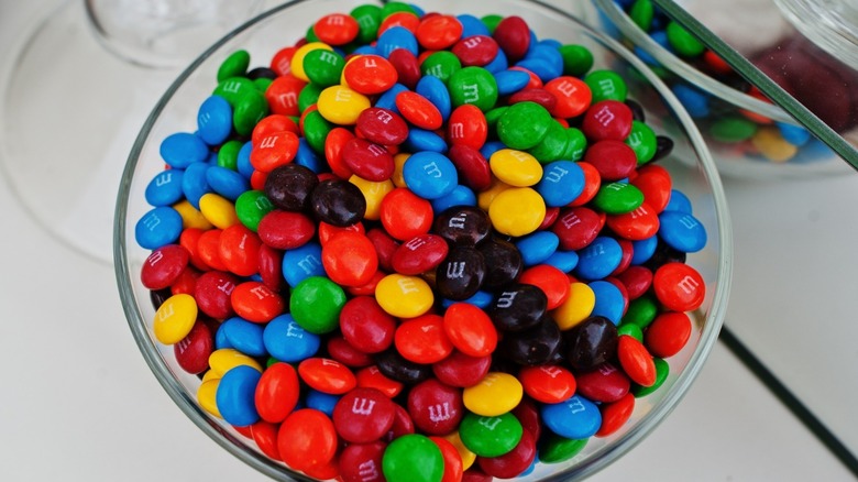 M&M candies in a bowl