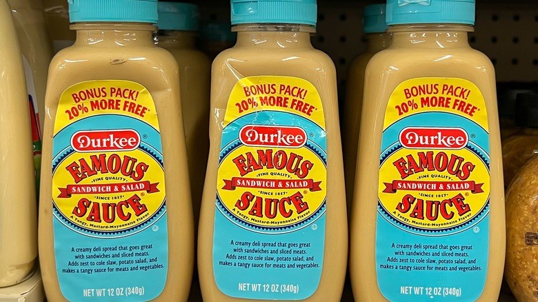 Bottles of Durkee sauce