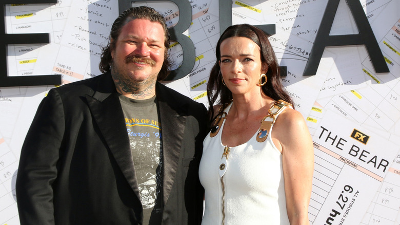 Matty Matheson and wife Trish Spencer at the Season 3 premiere of The Bear