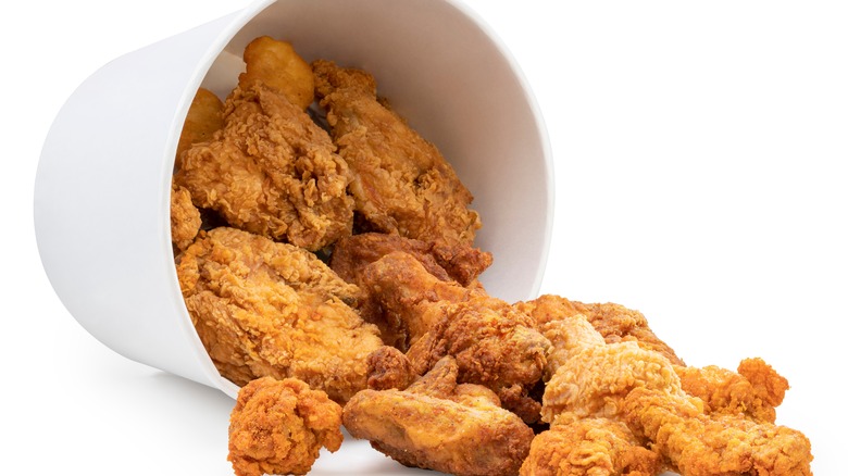 Bucket of fried chicken