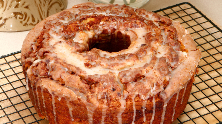 sock it to me cake  sitting on rack