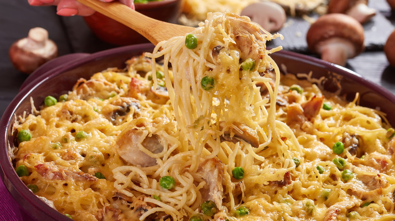 Digging into turkey Tetrazzini