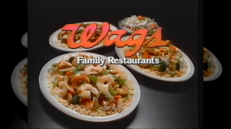 Still from Wags commercial with food and logo