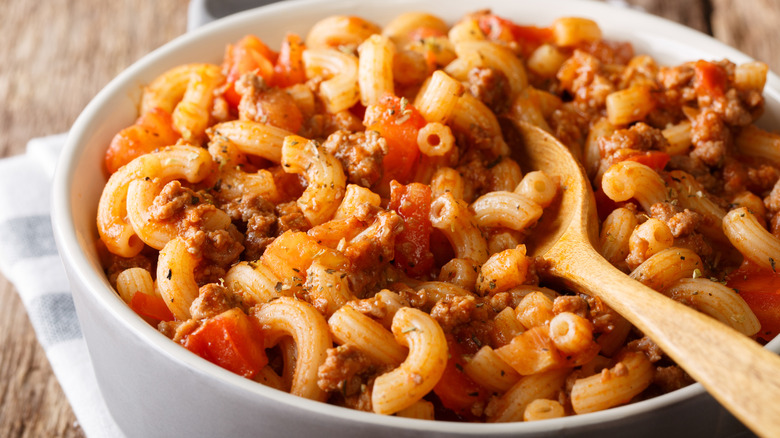 bowl of American goulash