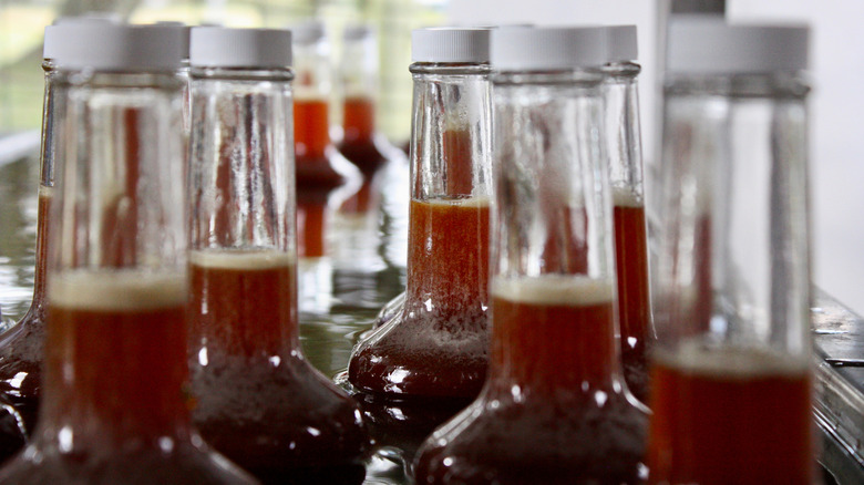 Bottles of cane syrup