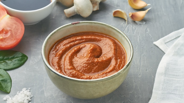 miso paste with garlic and veggies