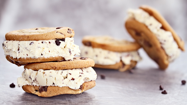 Homemade Chipwich ice cream sandwiches.