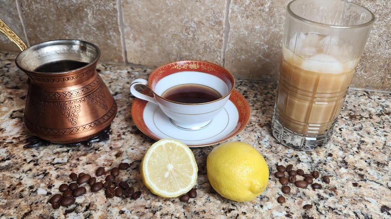 Turkish and cold brew lemon coffee