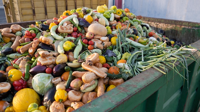 Dumpster full of food waste