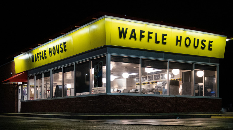 Waffle House exterior at night