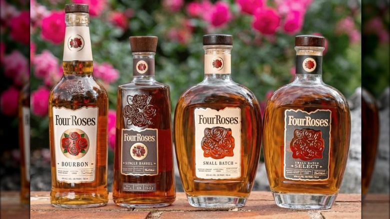 Four different types of Four Roses bourbon