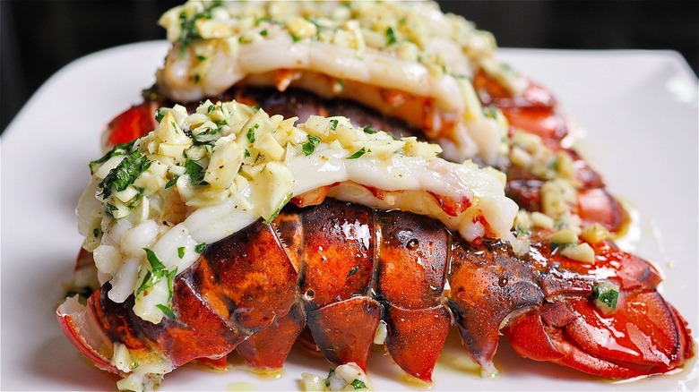 Lobster with butter and herbs