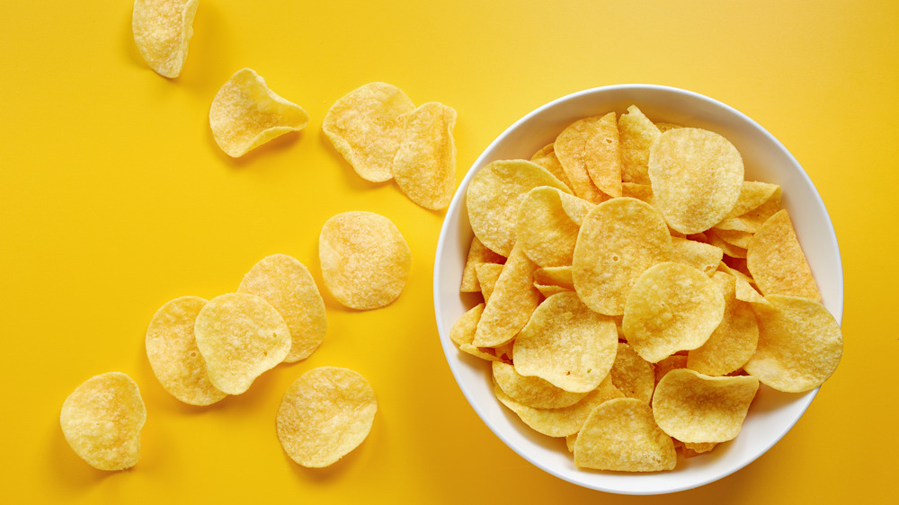 Potato chips in a bowl