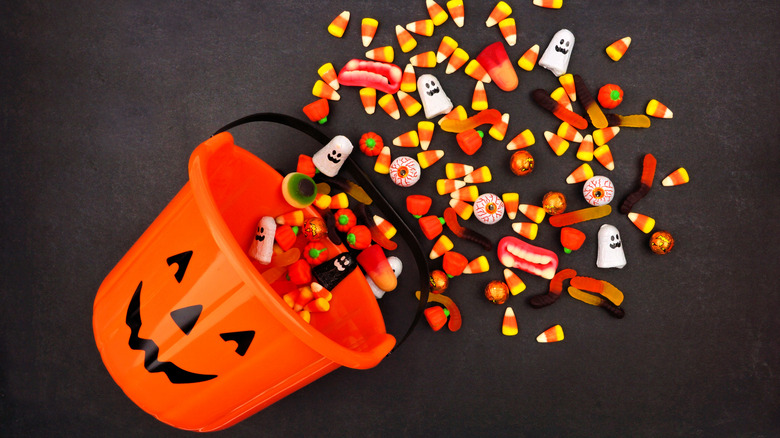 Halloween candy open spill