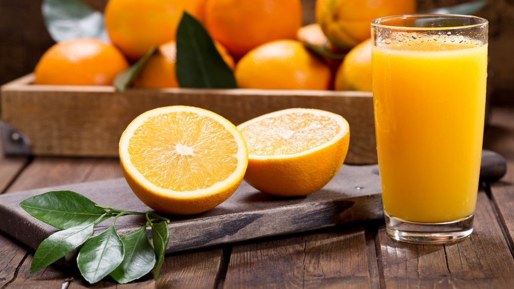 fresh orange juice in a glass