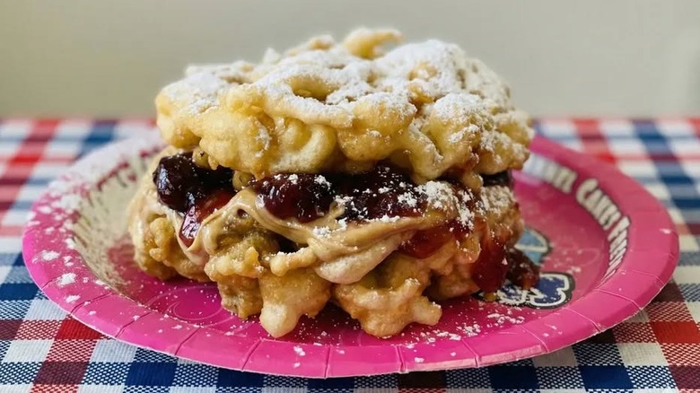 PB&J Funnel Cake Sandwich