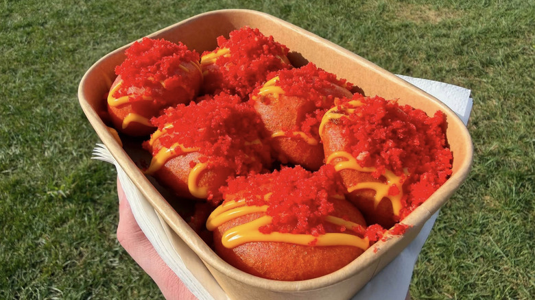 Container of Hot Cheeto Fried Oreos