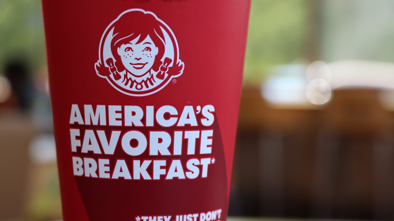 Wendy's hot coffee cup advertising breakfast 