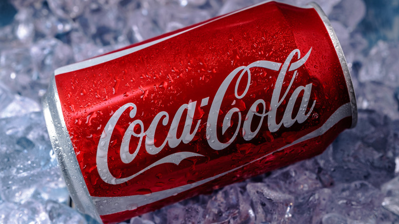 can of Coca-Cola on ice