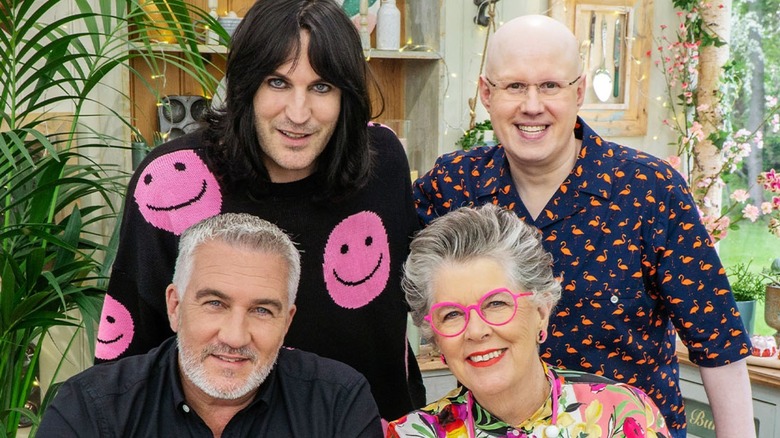 The judges and hosts of the Great British Bake Off