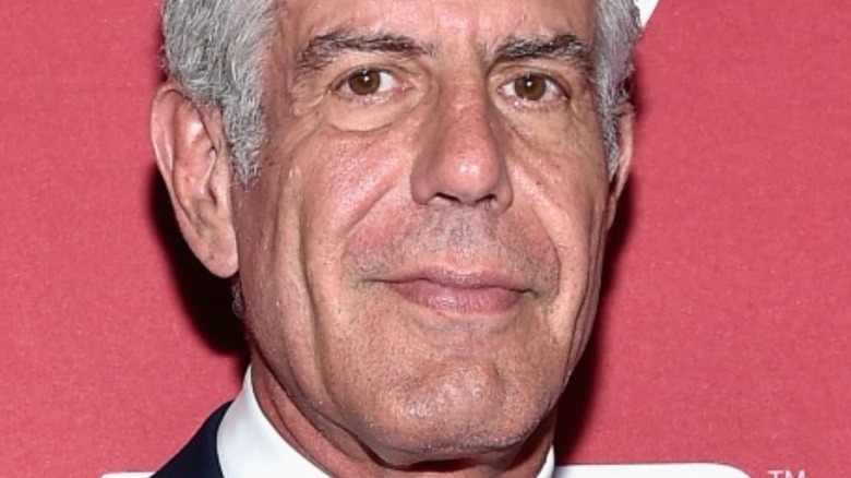 Anthony Bourdain with slight smirk