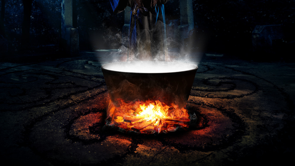 cauldron over fire 