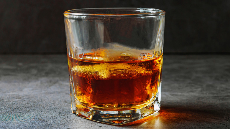 Bourbon in glass