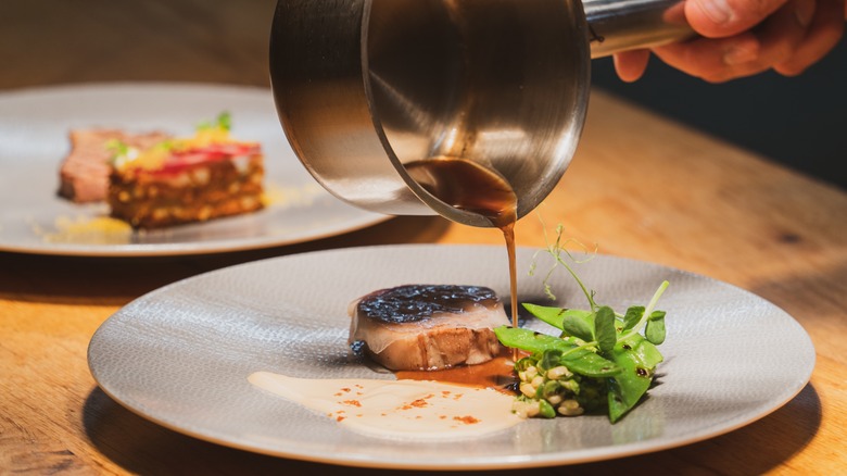 Michelin star chef plating food