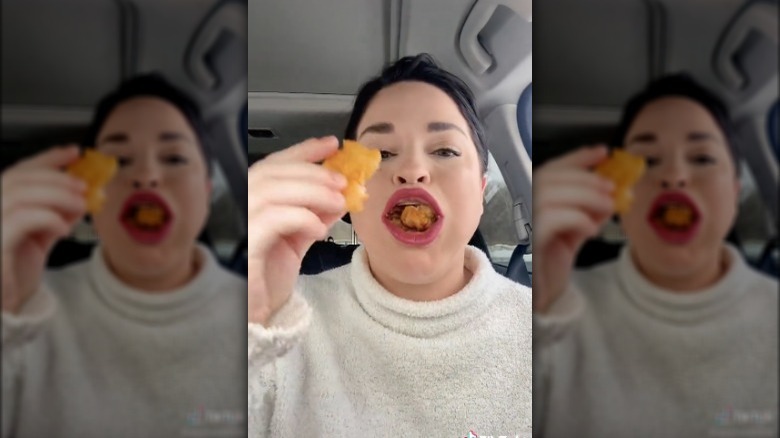 Sam Ramsdell & her Long John Silver's shrimp challenge