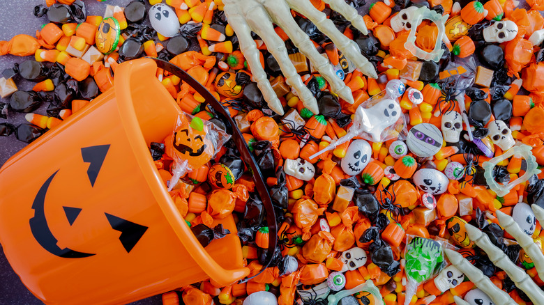 Candy with skeleton hands